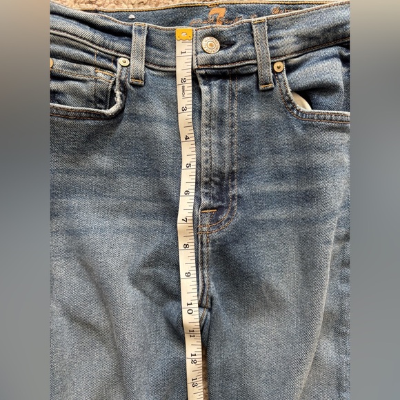 7 For All Mankind High Waisted Skinny Glitter Tux Stripe Size 27 - Picture 7 of 8